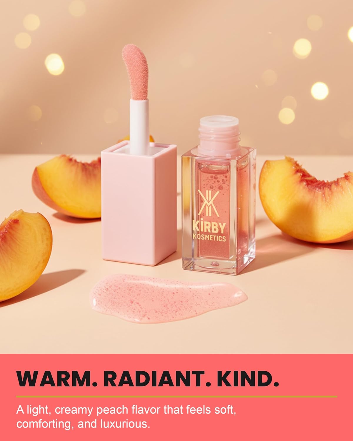 DivineDiva Lip Oil - Hydrating & Moisturizing High-Shine Gloss with Hyaluronic, Coconut & Argan Oils | Vegan Peach Empress