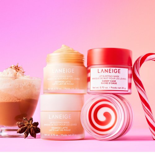 LANEIGE Lip Sleeping Mask Candy Cane: Nourish, Hydrate, Vitamin C, Murumuru & Shea Butter, Antioxidants, Flaky, Dry Lips