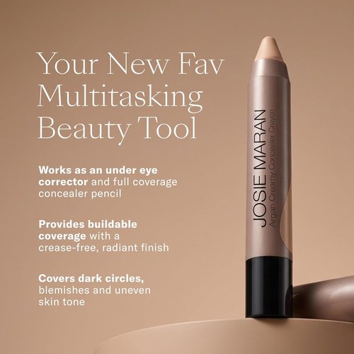 Josie Maran Argan Cream Concealer Crayon - Hydrating Under Eye & Blemish Concealer - Dark 1 (0.1 oz)