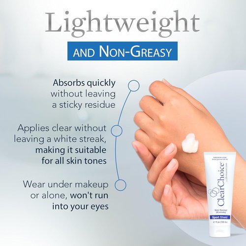 Clear Choice Sunscreen SPF 45 - Oil-Free, Zinc Oxide Formula, Water-Resistant, 4oz | No White Cast