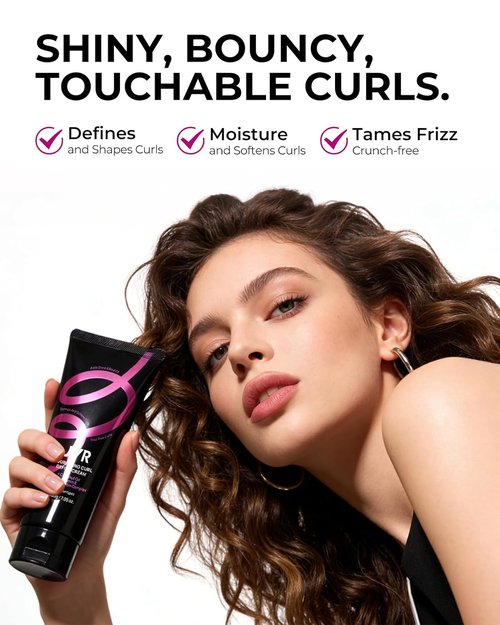 JVR Curl Defining Cream - 2-in-1 Curl Styling & Moisturizing Cream for Curly Hair, 7.05oz | Softens & Controls Frizz