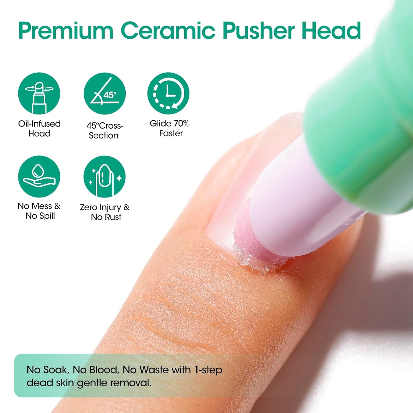 Gellen Cuticle Oil Pusher Pen, Ceramic Cuticle Remover Pen, Refillable Nail Oil Pen, Nail Care Pen for Hangnails & Damaged Nails, Easy & Mess-Free Cuticle Pusher Tool, Nourish & Strengthen Nails