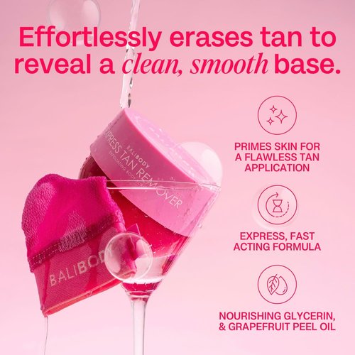 Bali Body Express Tan Remover - Streak-Free Self Tanner & Exfoliating Body Scrub | Vegan Grapefruit Scent