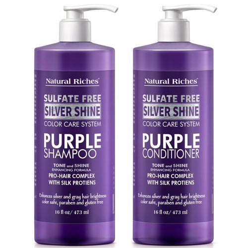 Natural Riches Radiant Silver Shine Shampoo & Conditioner Set - Paraben-Free, Color Safe, 16 fl oz