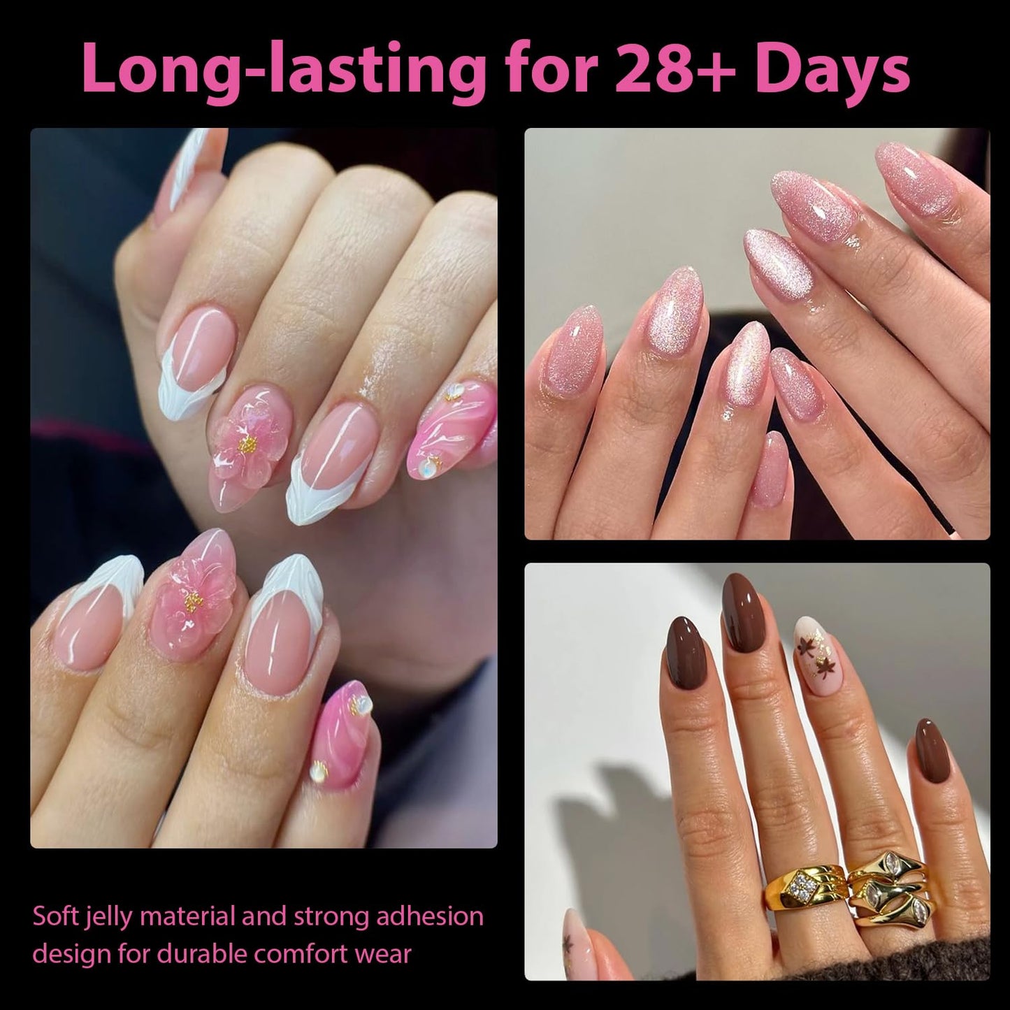 UNA GELLA Gel Nail Glue, Solid Nails Gl ue Gel 40g Lamp Curing Needed Soak Off G LUE Strong Nail G LUE G el for Acrylic Fake Nails Tips Extension Press On Nails for Gelly Tips