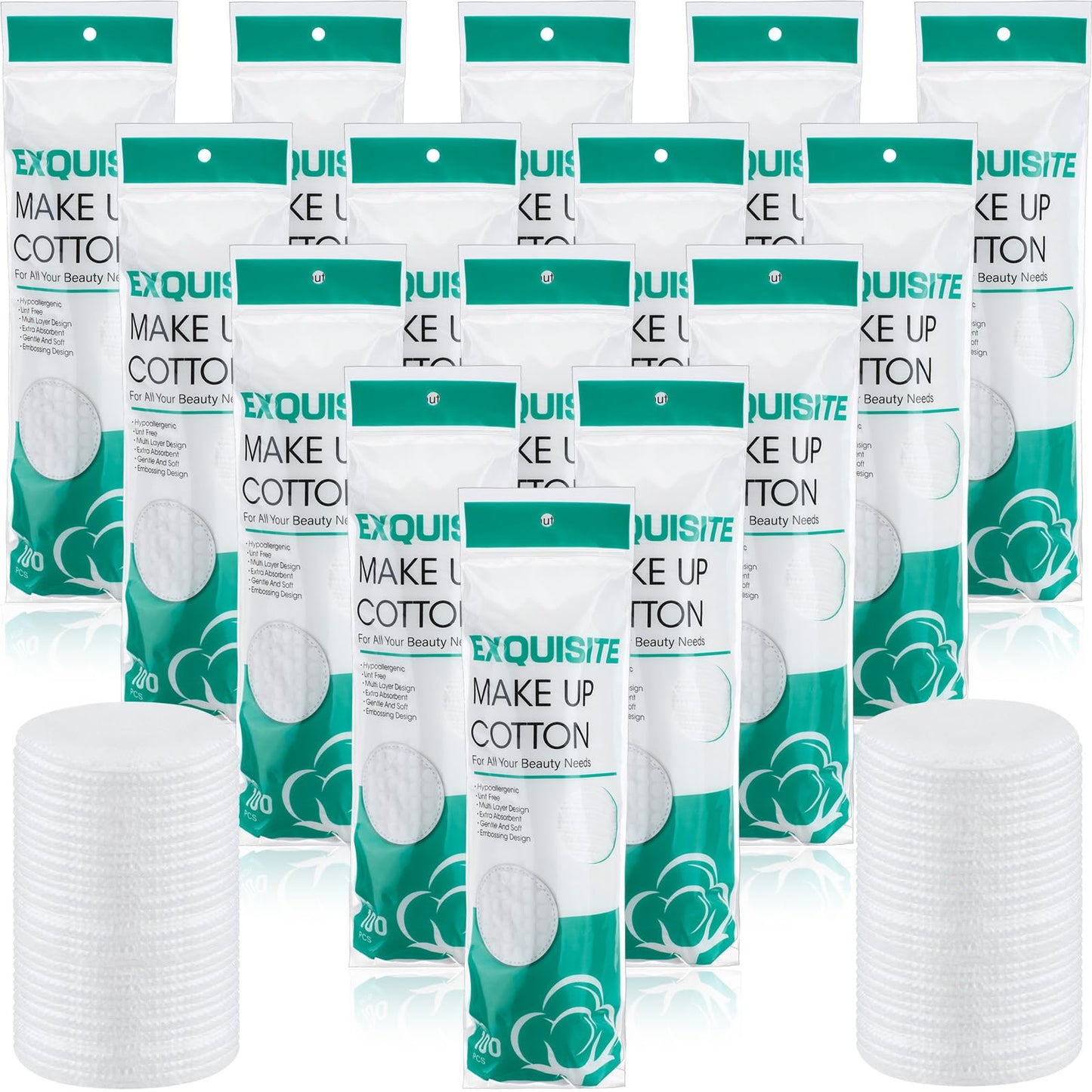 Maxcheck 1500 Pcs Cotton Rounds Bulk Exfoliating Rounds for Face Makeup Remover Cotton Facial Pads for Face Makeup Removal Toner Pads