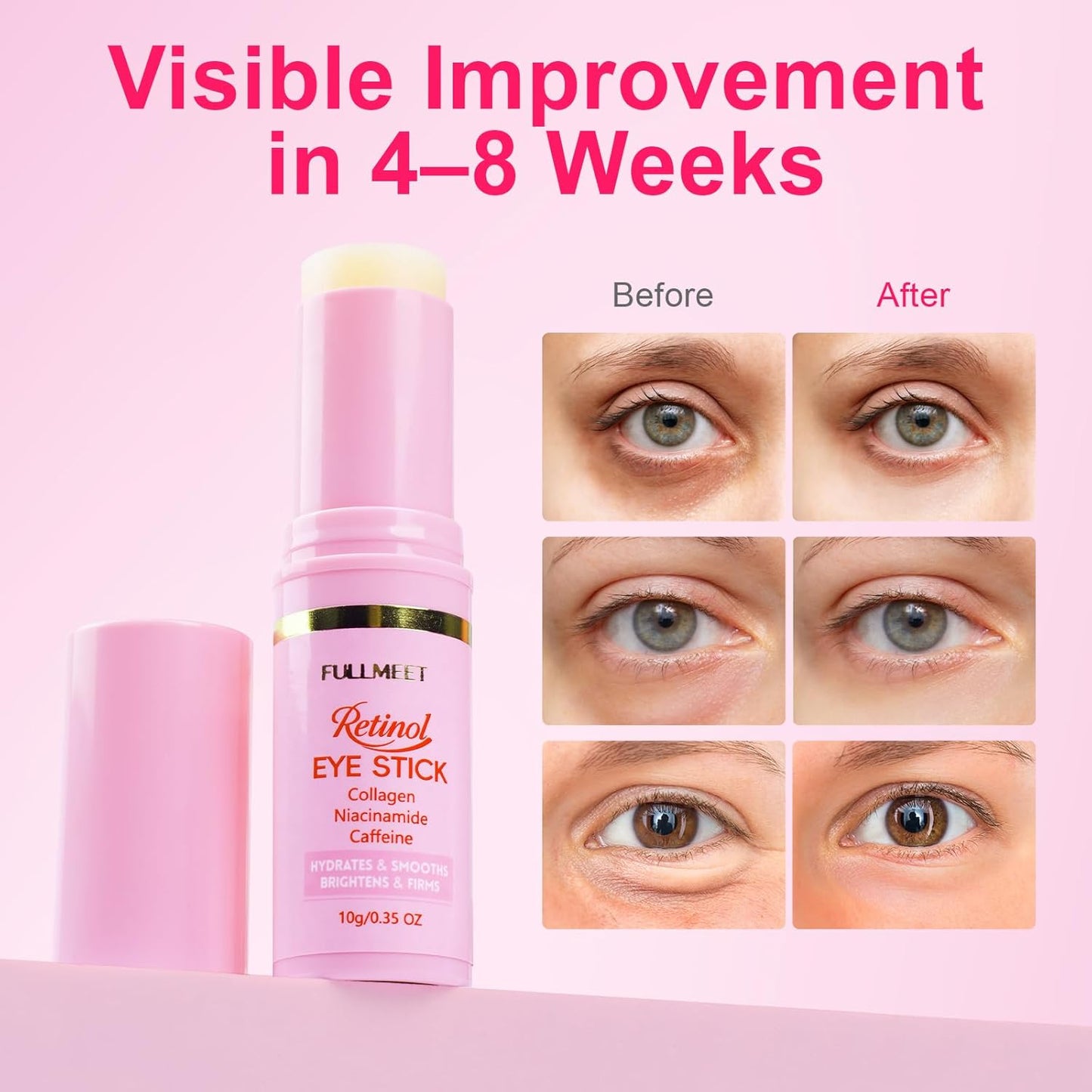 Skiennix Retinol & Caffeine Eye Balm - Smoothing Under Eye Treatment for Dark Circles & Puffiness | 0.35oz/10g