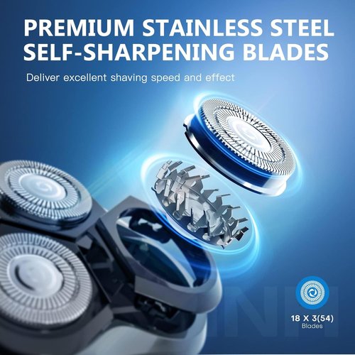 LOBINH Men's Electric Shaver - 3D Rechargeable Waterproof Rotary Razor with Fast Charging & LCD Indicator | PA188