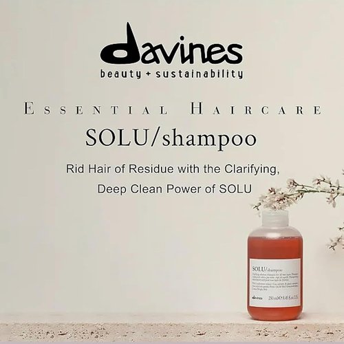 Davines SOLU Shampoo - Deep Cleansing for Normal to Heavily-Styled Hair | Refreshes Scalp & Adds Shine - 8.45 Fl Oz