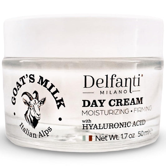 Delfanti-Milano Goat's Milk Day Cream with Hyaluronic Acid - Moisturizing & Firming Face and Neck Cream | Made in Italy
