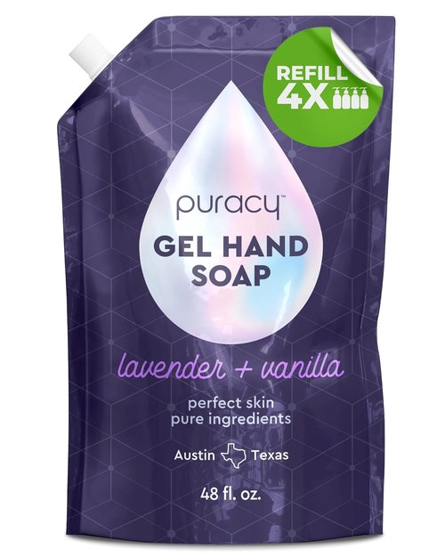 Puracy Organic Hand Soap - Moisturizing Lavender & Vanilla Gel Refill for Soft Skin | 48 Ounce