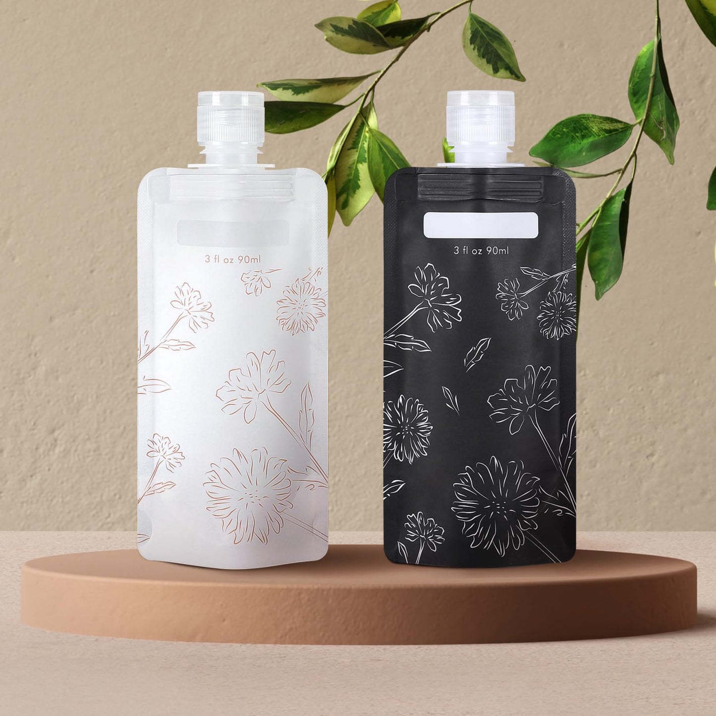 PACKISM Travel Containers for Liquids - 12 Pack Leak Proof 3oz TSA Approved Liquid Travel Pouches, Stand Up, Slim & Lightweight Design, Space Saving, Pack More Shampoo Conditioner Lotion Body Wash