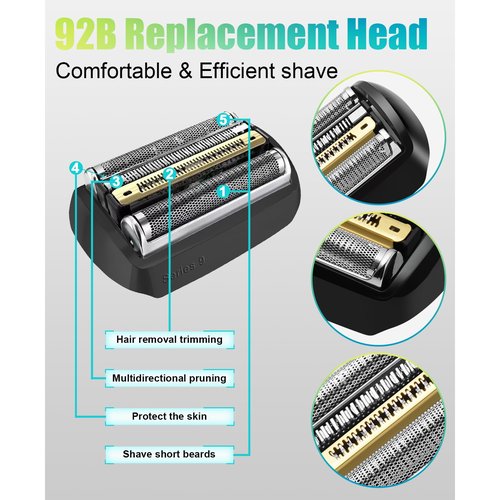 92S Electric Shaver Head Replacement Compatible with Braun 9 Series Foil Shaver 9477cc,9330s,9465cc,9460cc,9419s,9390cc,9385cc