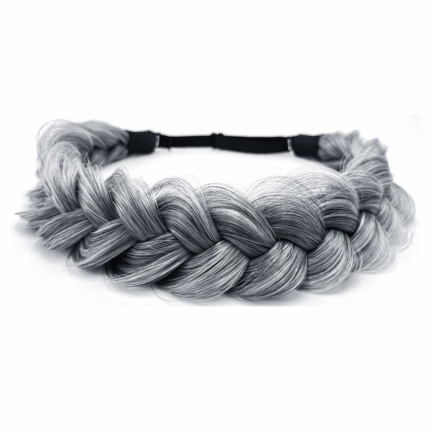 TOECWEGR Synthetic Hair Braided Headband Classic Wide Strands Wedding Disorderly Fluffy Braids Wig Band Women Beauty Accessory