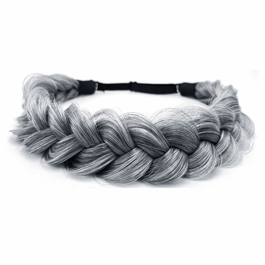 TOECWEGR Synthetic Hair Braided Headband Classic Wide Strands Wedding Disorderly Fluffy Braids Wig Band Women Beauty Accessory