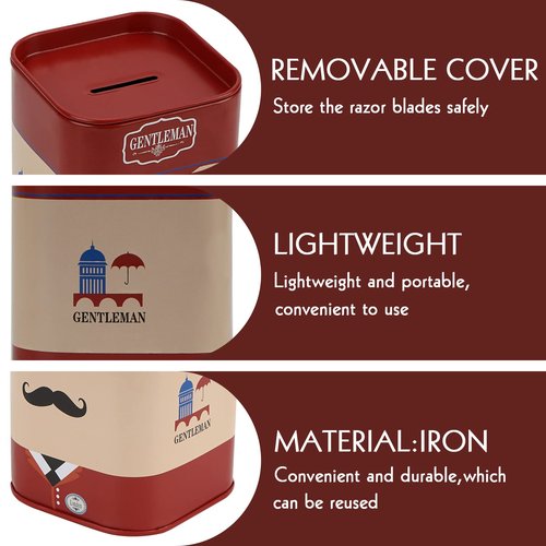 4 Pack Razor Blade Disposal Container for Safety Razor Blade, Detachable Safe Blade Bank for Used Leaf Razor, Large Capacity Razor Iron Disposal Case (Red)