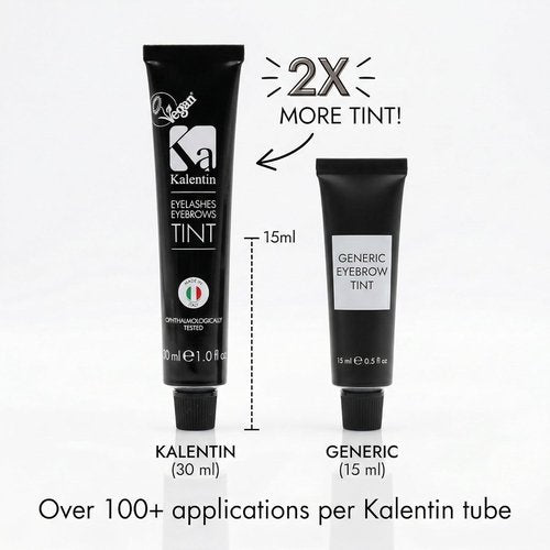 Kalentin Professional Eyebrow Color 2-Pack - Includes 2 Developers | Rich Black Shade