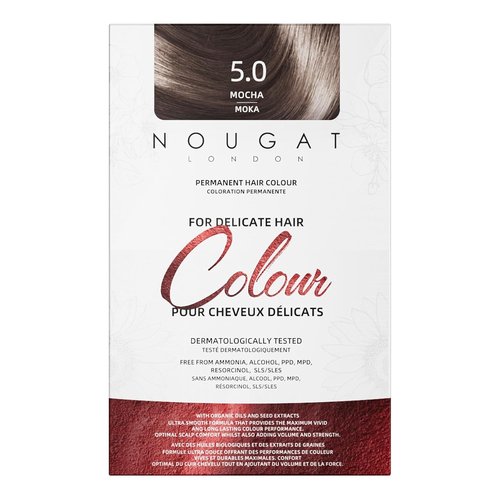 NOUGAT Mocha Permanent Hair Color Kit | 100% Gray Coverage, Ammonia-Free & PPD-Free - Nourishing Anti-Aging System