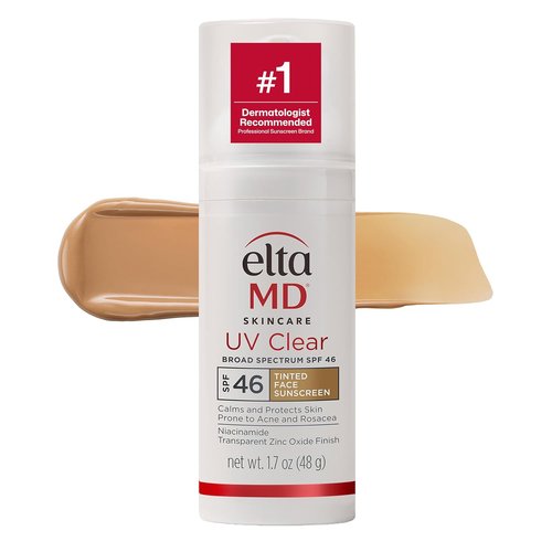 EltaMD UV Clear Tinted Face Sunscreen SPF 46, Oil Free Sunscreen for Sensitive Skin with Zinc Oxide, Dermatologist Recommended