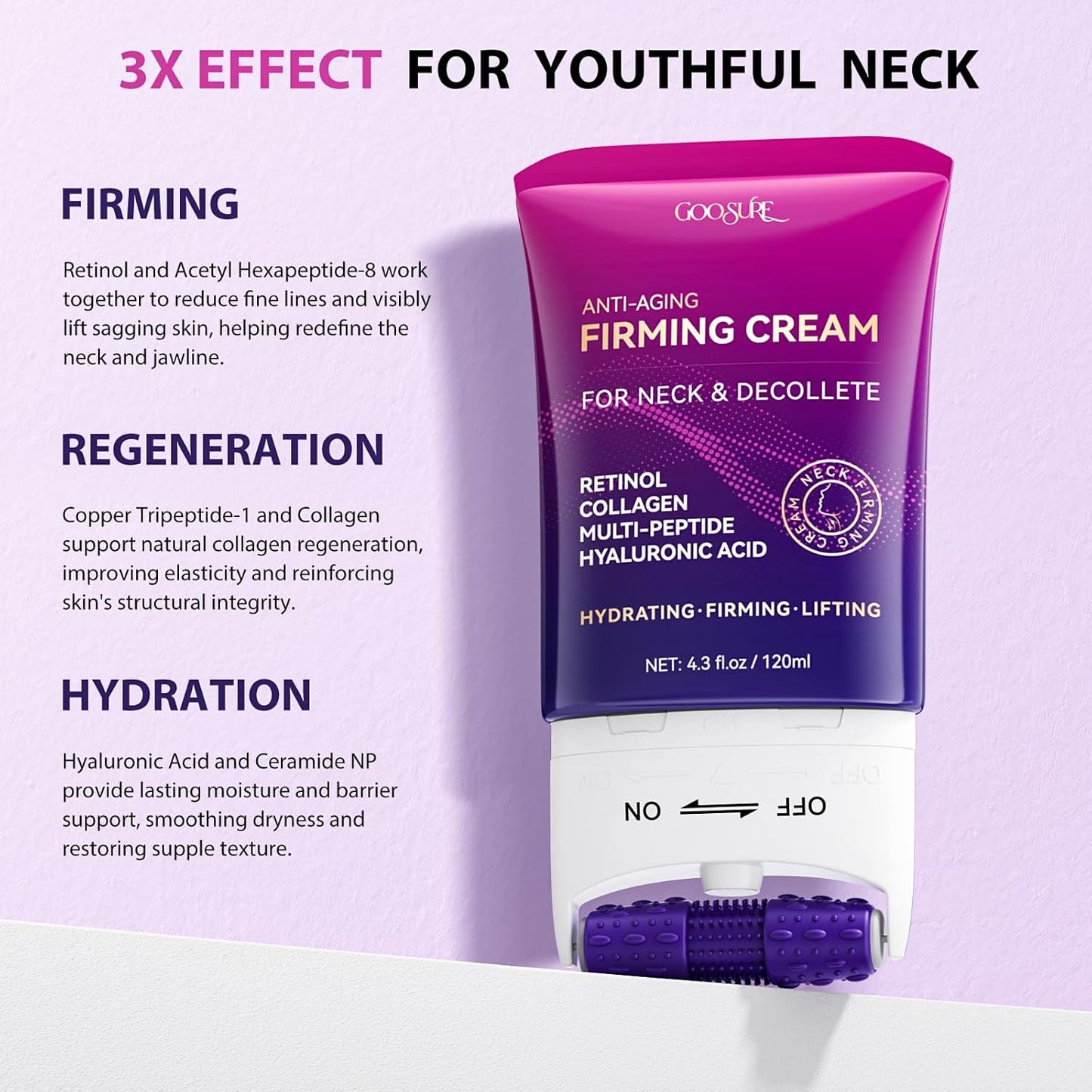 Skiennix Neck Firming Cream - Tighten & Lift with Multi-Peptide, Retinol & Collagen | 4.3 Fl Oz