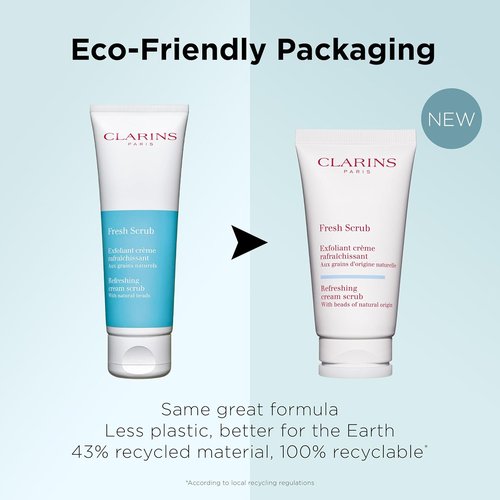 Clarins Fresh Scrub - Award-Winning Cream-Gel Face Scrub With Natural Beads | Gently Exfoliates & Hydrates | Paraben-Free, SLS-Free, Mineral Oil-Free | Suitable for All Skin Types