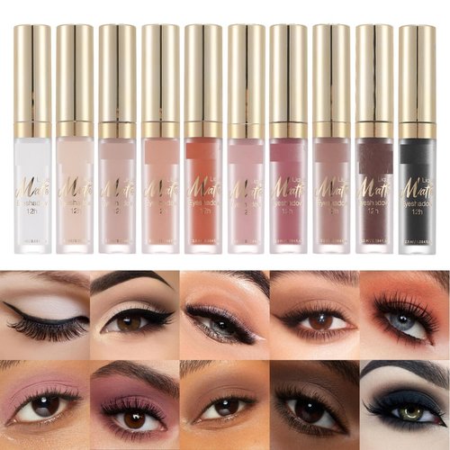 MAEPEOR Matte Liquid Eyeshadow - 8 Colors | Long-Lasting, Waterproof & Creamy Formula (P01 Birch)