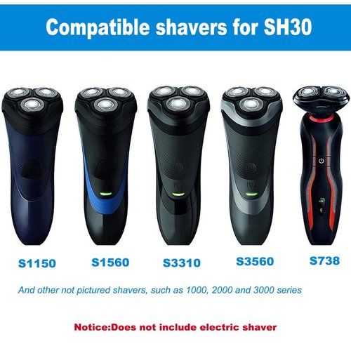 Philips Norelco SH30 Replacement Heads - Upgrade Electric Shaving Blades for Series 3000, 2000, 1000 | 6-Pack with Brushes