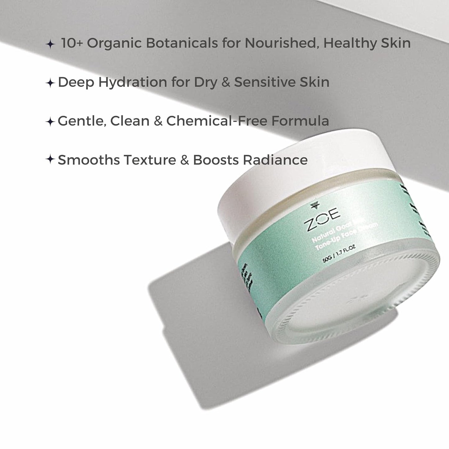 ZOE Goat Milk Moisturizer – Hydrating & Soothing Face Cream with Aloe, Jojoba & Vitamins | Organic & Cruelty-Free
