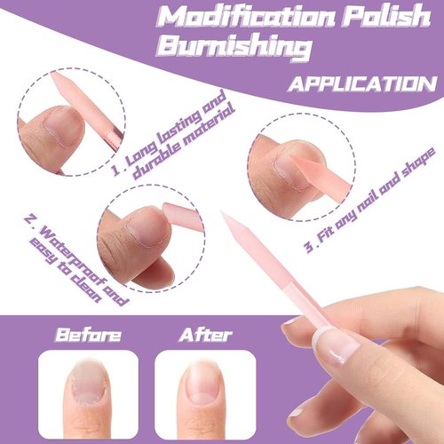Heemeei Glass Cuticle Pusher Set - Dual-Ended Crystal Manicure Tools for Precision Nail Care | 4 Pcs