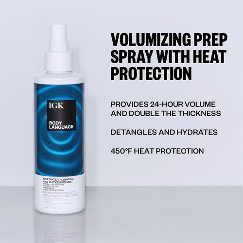 IGK Body Language Rice Water Plumping Spray - Boost Volume & Hydration for All Hair Types