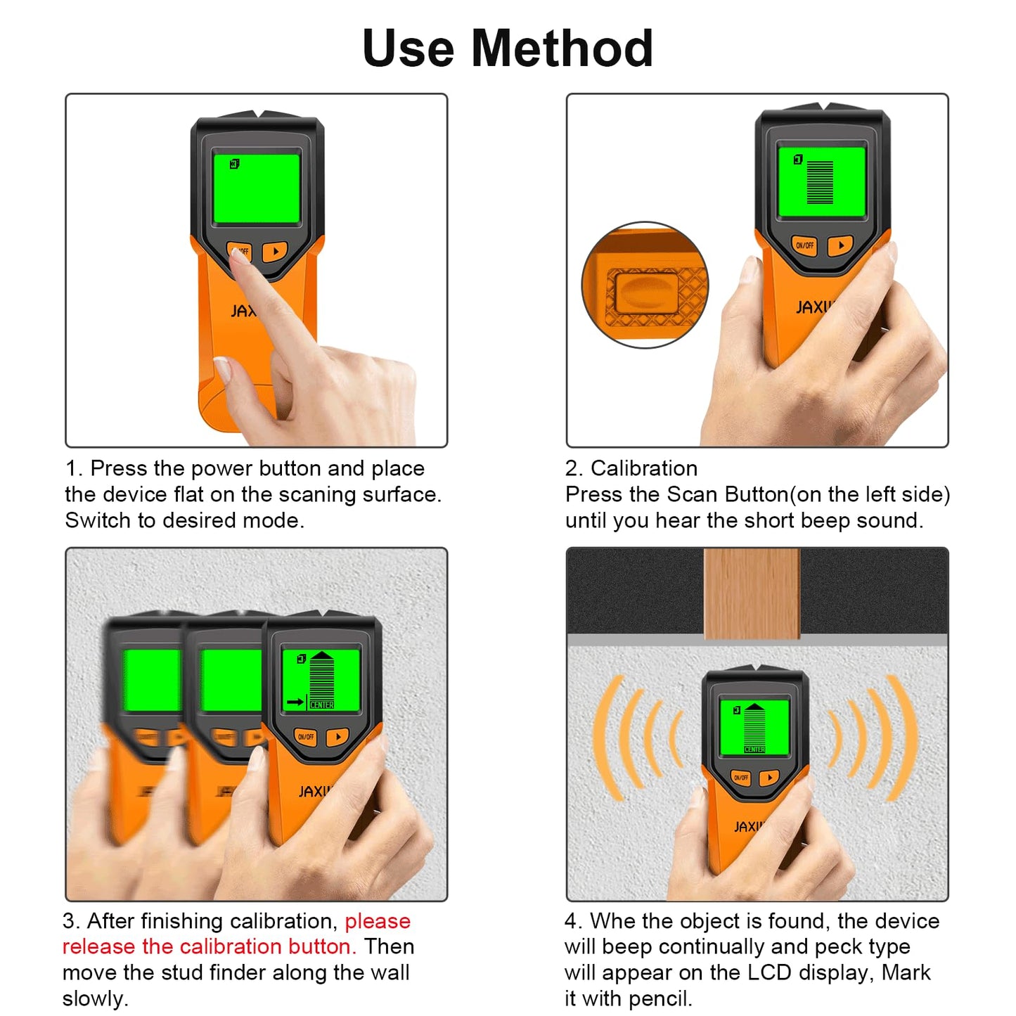 Stud Finder Wall Scanner - 5 in 1 Stud Finder Tool w/Smart Chip and HD LCD Display, Stud Detector Beam Finders for the Center and Edge of Wood AC Wire Metal Studs Joist Pipe (‎Dark Aqua)