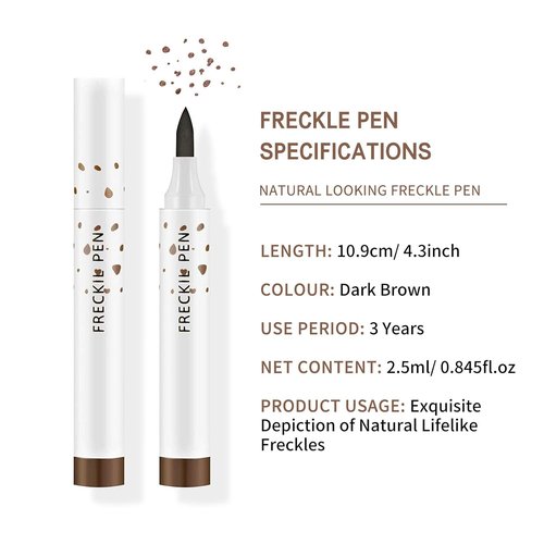 LOKFAR Freckle Pen Set - 2 Pcs Natural Lifelike Makeup Tool for Effortless Sunkissed Look | Dark Brown