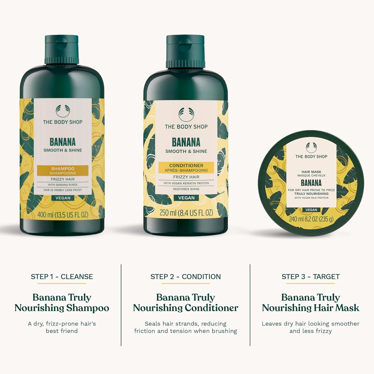 The Body Shop Banana Conditioner - Nourishing Formula for Soft, Shiny Hair | 8.4 Fl Oz