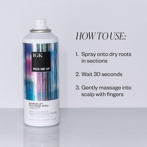 IGK PICK ME UP Root Boost Spray - Maximum Lift for Instant Volume & Thickness | Vegan & Cruelty-Free | 5 Oz