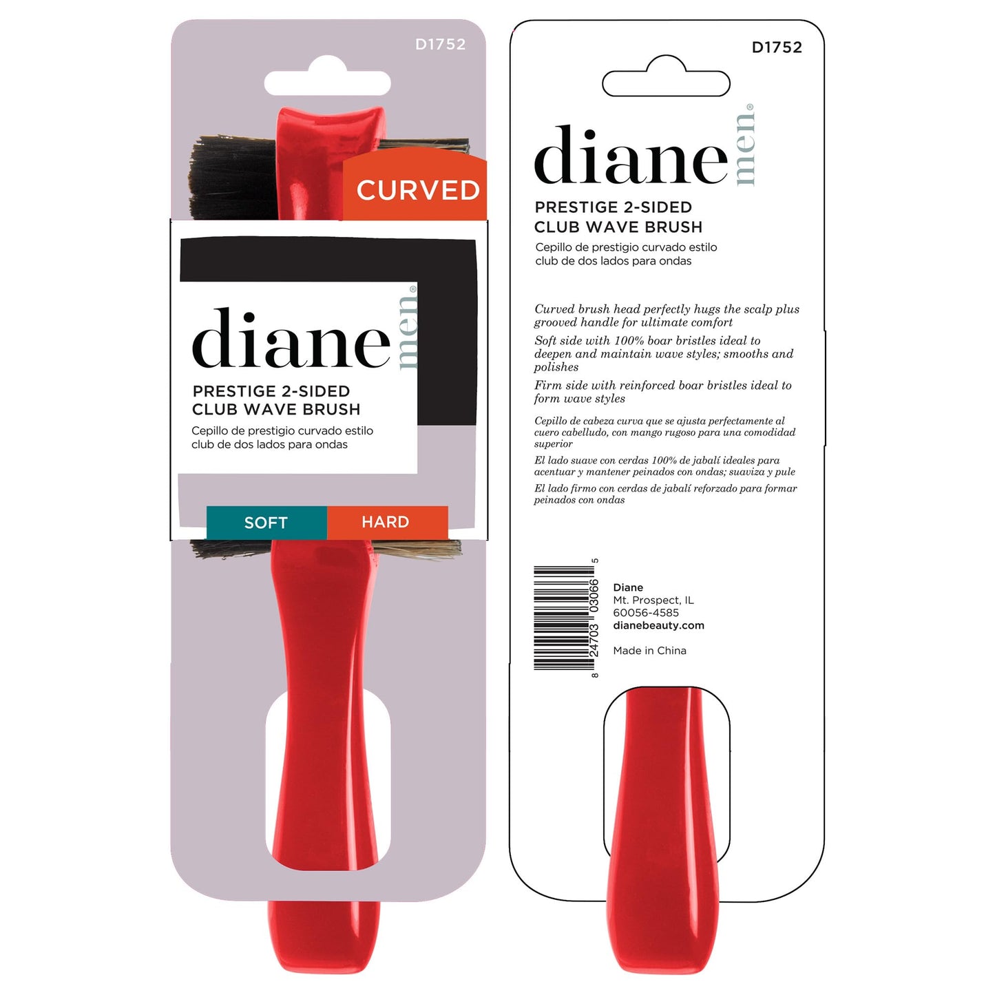 Diane Prestige 2-Sided Club Wave Brush, D1752