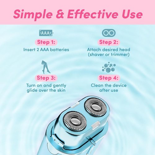 Pursonic Electric Shaver for Women - Painless Facial Hair Remover & Bikini Trimmer | Compact Design