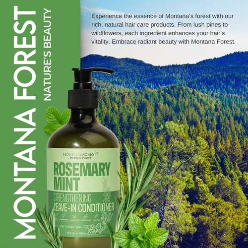 Regine Switzerland Rosemary Mint Leave-In Conditioner - 16 fl oz | Nourishing & Strengthening for All Hair Types | Sulfate-Free & Paraben-Free