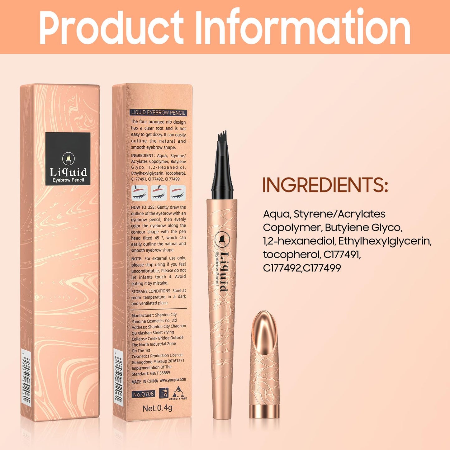 2024 New Magic 4-Tip Eyebrow Pencil - Upgraded 3D Long-Lasting Waterproof Microblading Eye brow Pencil Contouring Pen, Creating Natural Looking Brows Effortlessly (Gray,03#)