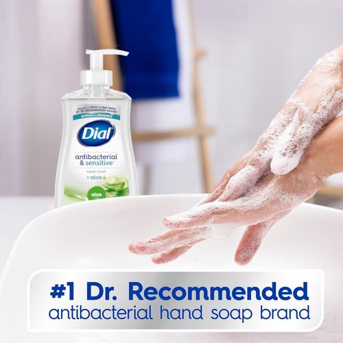 Dial Antibacterial Liquid Hand Soap - Aloe Scent, Gentle Formula, 11 Fl Oz (Pack of 12)