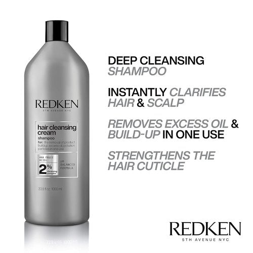Redken Detox Cleansing Cream Shampoo - Clarifying Formula for All Hair Types | Removes Buildup & Strengthens Cuticle