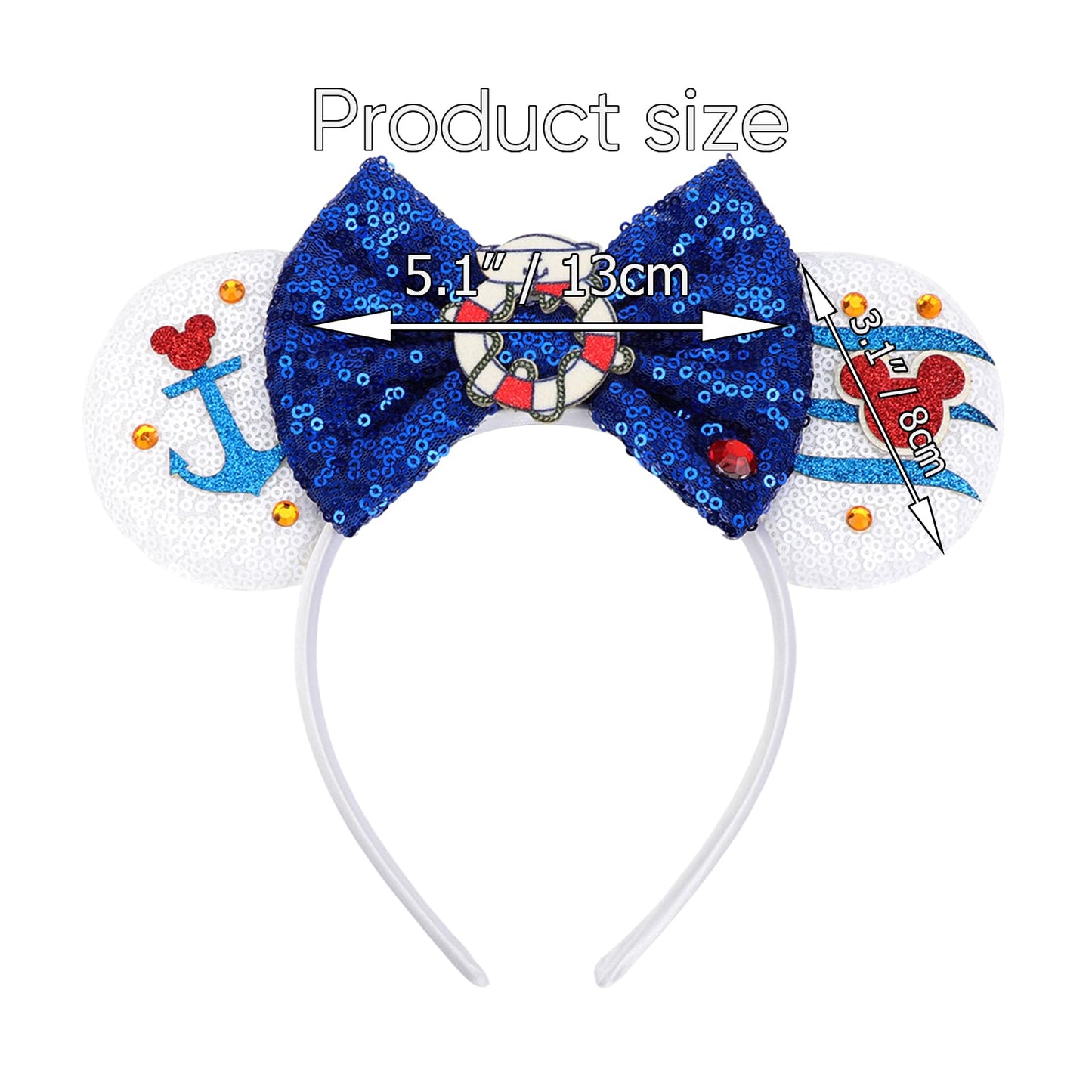 AQOKKA 1 Pcs Mouse Ears Headbands with Bow for Birthday Party, Hair Hoop Party Decoration Cosplay Costume Hair Accessories for Women & Girls