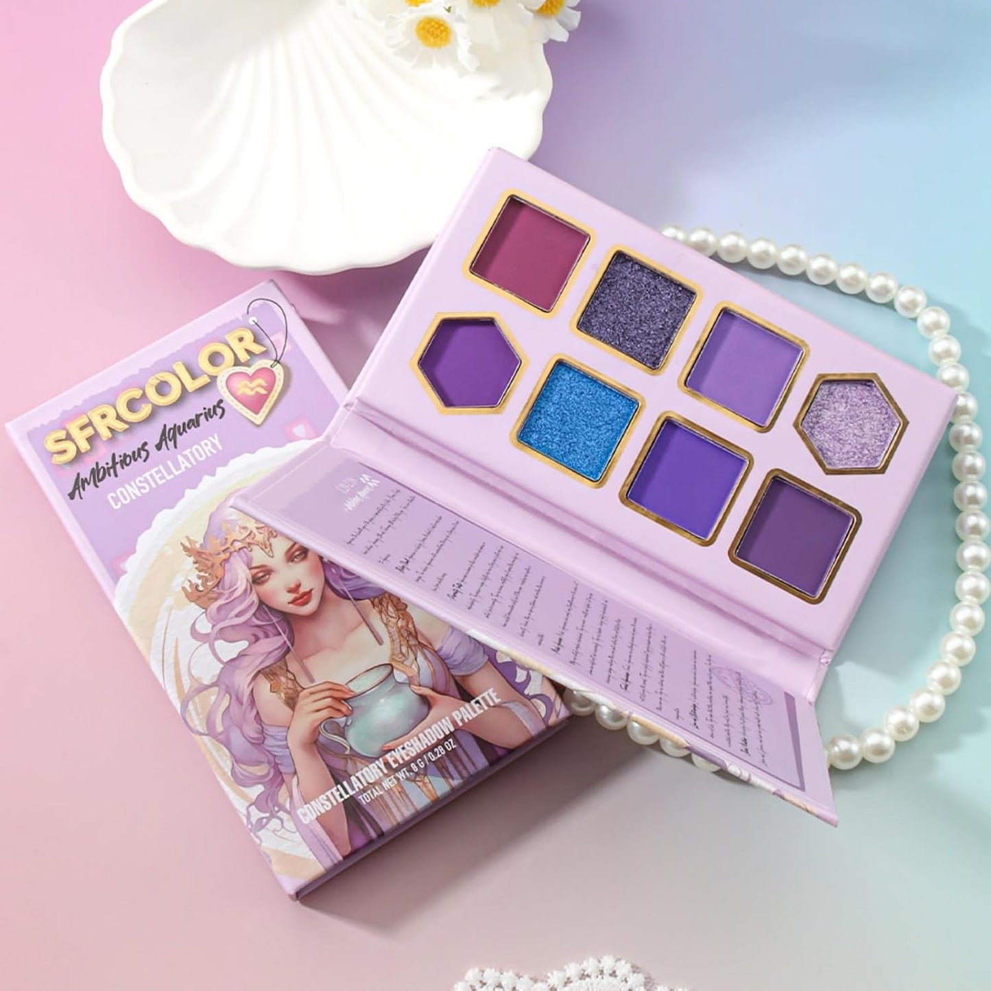 Skiennix 12-Color Zodiac Eyeshadow Palette - Highly Pigmented Matte & Metallic Shades for Daily & Professional Use