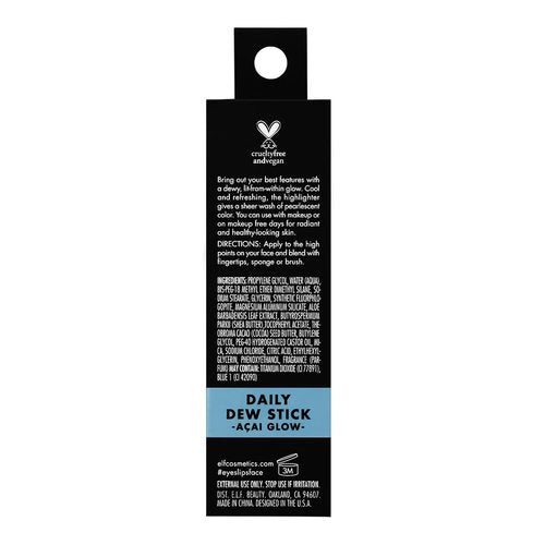 e.l.f. Daily Dew Stick - Cooling Highlighter for Radiant, Dewy Skin | Vegan & Cruelty-Free, Acai Glow