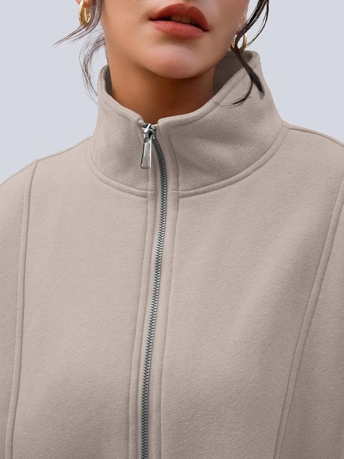 AUTOMET Women's Oversized Quarter Zip Sweatshirt - Cozy Fleece Pullover Hoodie for Fall | Stylish Mock Neck