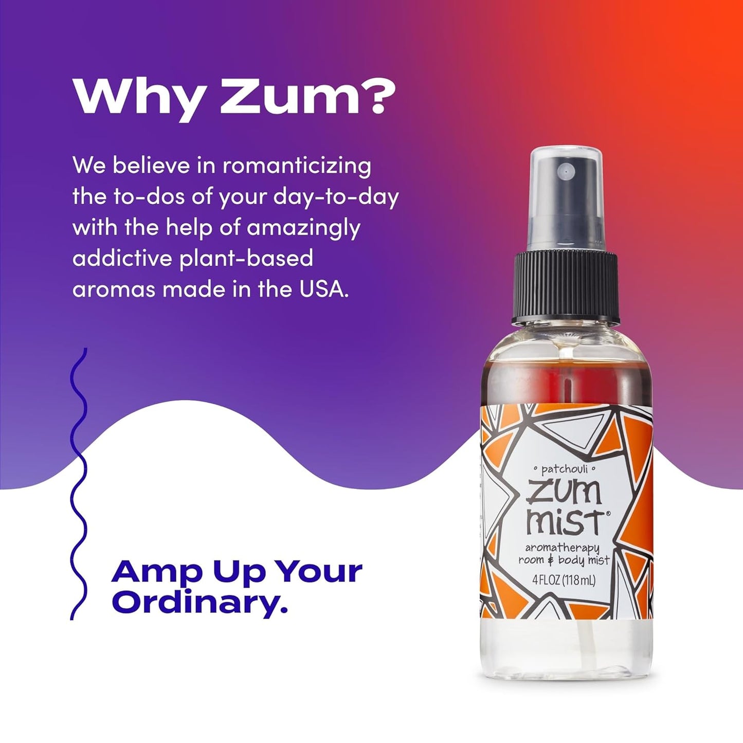 Indigo Wild Zum Mist Room & Body Spray - Aromatherapy Essential Oil Mist - Patchouli Scent | 4 Fl Oz