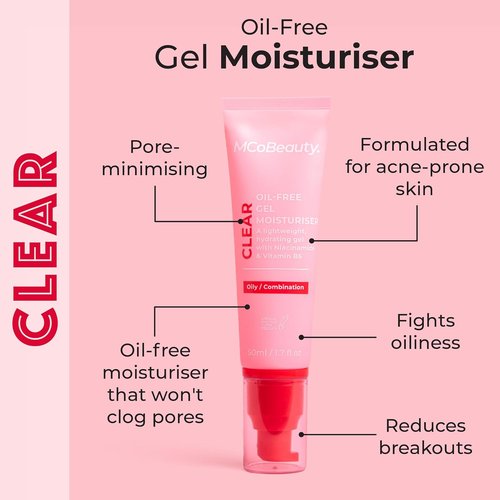 MCoBeauty - Oil-Free Gel Face Moisturizer - Lightweight Hydration for Shine-Free Skin | Vegan & Cruelty-Free