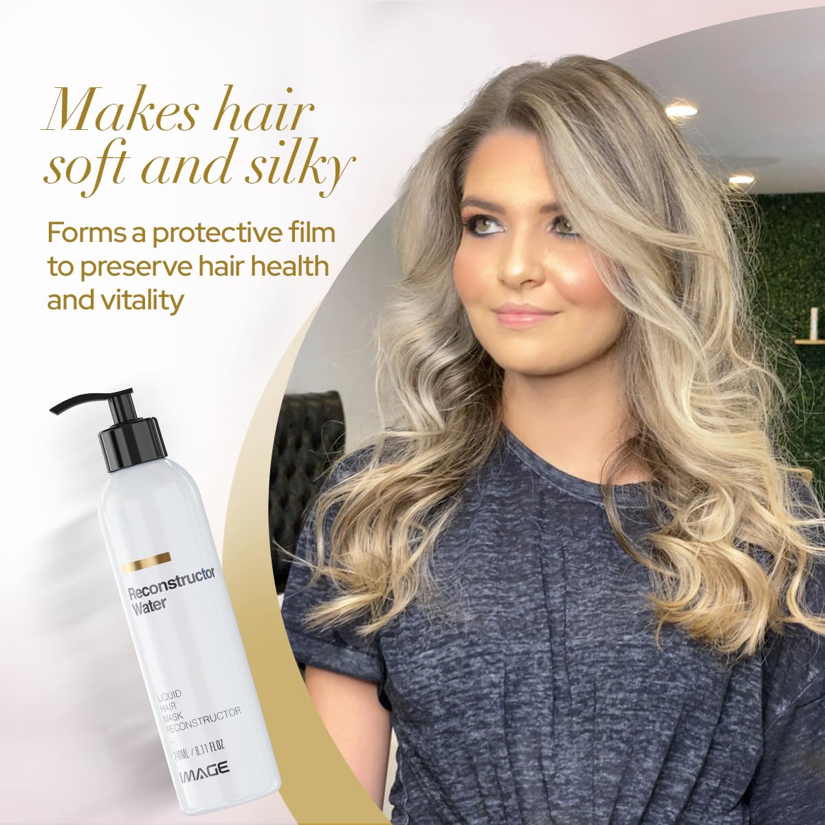 Skiennix Image Reconstructor Water - Liquid Hair Mask for Damaged Hair - Repairs & Moisturizes with Panthenol & Vitamin E - 8.11 Fl Oz