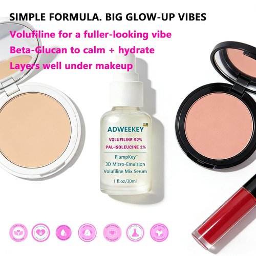 PlumpKey™ Volufiline 92% Serum - Lightweight Non-Greasy Face Serum for Bouncy Skin | 1 fl oz (30 mL) Airless Pump