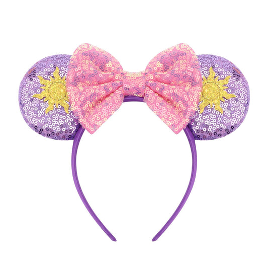 AQOKKA 1 Pcs Mouse Ears Headbands with Bow for Birthday Party, Hair Hoop Party Decoration Cosplay Costume Hair Accessories for Women & Girls