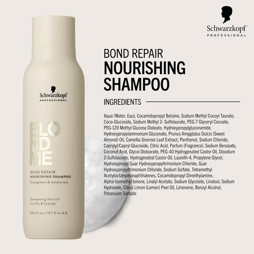 BlondMe Bond Repair Shampoo - Nourishing Formula for Blonde Hair | Moisturizes & Strengthens | Prevents Breakage